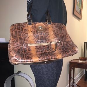 Longchamp Gatsby python Embossed Leather Satchel